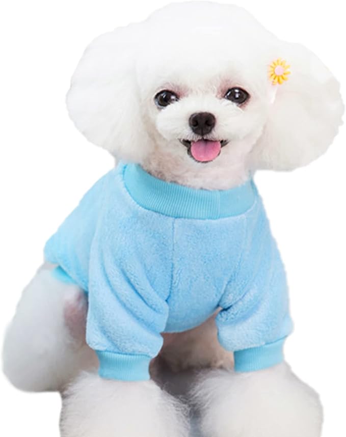 Jecikelon Pet Dog Clothes Dog Sweater Soft Thickening Warm Pup Dogs Shirt Winter Puppy Sweater for Dogs (Z01-Blue, Small)