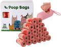 Biodegradable Pet Waste Bags with Dispenser, 36 Count, Dog Poop Bags (Pink)