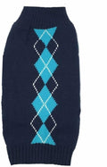 Alemon Argyle Knit Pet Sweaters Clothes for Dogs Pets, Classic Blue Dog Sweater Small (S) Size