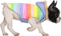 HDE Dog Puffer Jacket Fleece Lined Warm Dog Parka Winter Coat with Harness Hole Pastel Rainbow - S