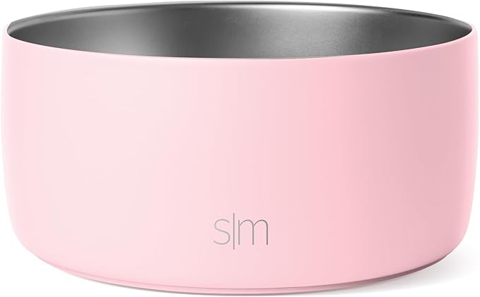 Simple Modern Stainless Steel Pet Water Bowl for Dogs & Cats | Reusable Insulated Stainless Steel Food Bowls for Dog Cat | No Tip No Slip BPA Free | Bentley Collection | Large (64oz) | Blush