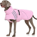 FUAMEY Dog Cold Weather Coats,Dog Winter Jackets for Large Dogs Warm Dogs Coat with Reflective Strips Waterproof Pet Snowsuit Thick Paded Pets Vest for Labrador Golden Retriever Pink 2XL
