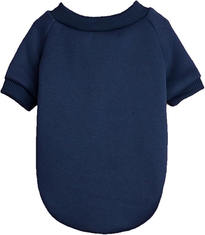 Puppy Sweater for Small Dogs Clothes Warm Winter Cat Clothe Pet Sweatshirt Knitwear Doggie Kitten Clothing (Medium, Navy)