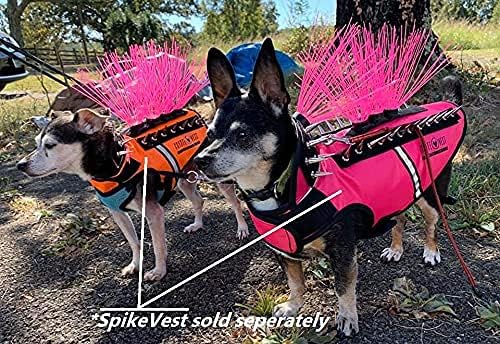 CoyoteVest CoyoteWhiskers Protection Nylon Bristles for CoyoteVest or SpikeVest Dog Harness Vest, Dog Accessories That Deter Coyote, Hawk and Raptor Attacks (Set of 4, Blue)