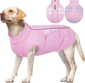 Kuoser Large Dog Coat, Winter Waterproof Dog Jackets for Large Dogs, Reflective Doggie Vest with Leash Hole, Cold Weather Coats Pet Snow Jacket for Labrador Beagle, Pink XXL