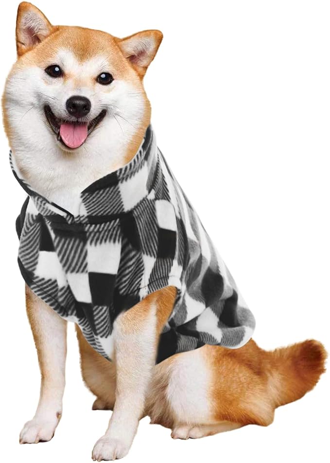 KAMA BRIDAL 3 Pack Spring Autumn Winter Coat Pullover Fleece Vest for Cats Small and Medium Dogs - Thin Sweater Blue Green Black Plaid (L)