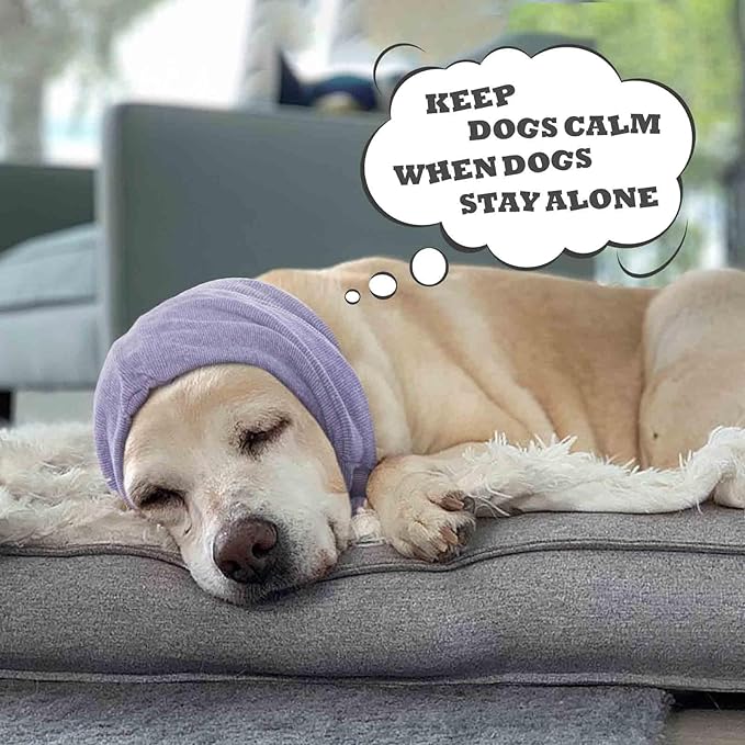 IDOMIK Dog Calming Hoodie No Shake Ear Wraps for Dogs, Quiet Head Covers for Noise Reduction & Anxiety Relief, Dog Ear Covers Muffs Head Wraps for Bath Hematoma Grooming Firework Force Drying