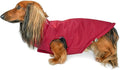DJANGO Reversible Puffer Dog Coat – Warm Winter Dog Jacket & Water-Repellent Insulated Dog Coat with Harness Hole, Windproof, Adjustable Fit for Small & Medium Dogs, Dachshunds – Lava Red, Small