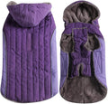Fleece Dog Hoodie for Large Dogs Super Warm Doggie Jacket for Cold Winter Dog Coats,Purple XXXL