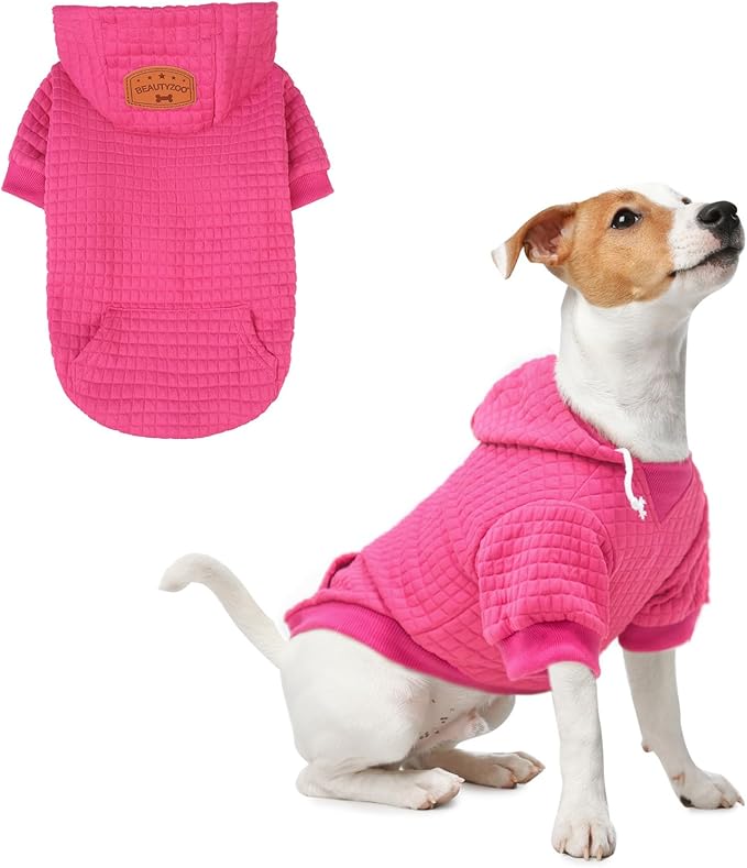 BEAUTYZOO Dog Hoodie for Small Medium Large Dogs, Winter Fall Warm Dog Clothes for Puppy S M Sized Dogs Girl Boy, Dog Sweater Shirt Hoodies with Pocket Bulldog Pitbull Cat Clothing Coat