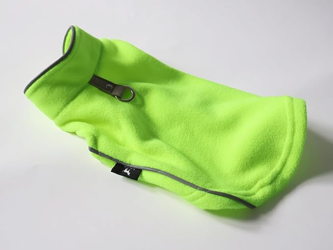 JACKO & CO - Fleece Vest Dog Sweater with Leash Ring - Soft, Warm & Lightweight Pullover Coat for Small & Medium Dogs, Puppies & Cats - Cozy Fall/Winter/Spring Pet Jacket (Lime Green, Medium 6-10lbs)