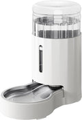 CZPET Automatic 6L Dog and Cat Water Dispenser with Stainless Steel Bowl Gravity Waterer,100% BPA-Free,Large Capacity and Drinking Area Noise-Free for Pets(6L Water Dispenser, White)
