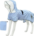 MAMORE Dog Raincoat Waterproof, Lightweight Adjustable Dog Rain Coat Hooded Poncho with Reflective Strip for Large Medium Small Dogs (Light Blue, XX-Large)