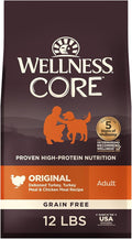 Wellness CORE Dry Dog Food, Grain-Free, High Protein, Natural, Original Turkey & Chicken Recipe, (12-Pound Bag)