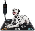 furrybaby Pet Heating Pad, Waterproof Dog Heating Pad Mat for Cat with Durable Anti-Bite Tube Indoor for Puppies Dogs Cats (1 Pack Black, 24 X 16in, Temp Adjustable)