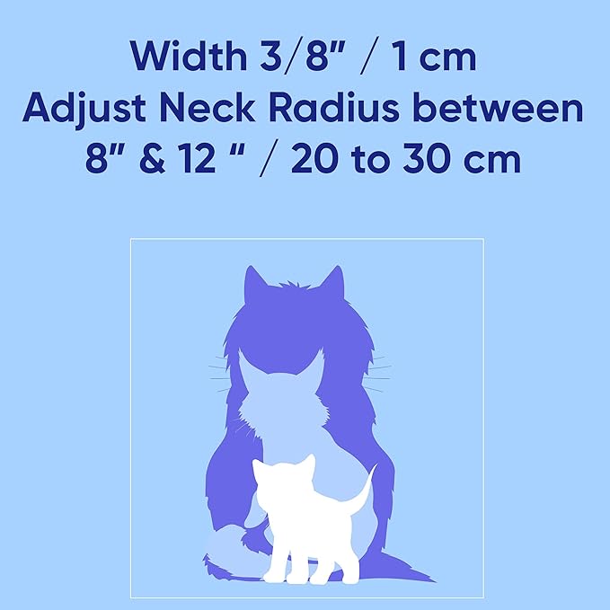 Pawtitas Glow in The Dark Cat Collar with Safety Buckle and Removable Bell Cat Collar Kitten Collar Blue Cat Collar