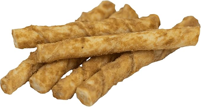 Lucky Premium Treats Peanut Butter Basted Rawhide – All-Natural Rawhide and Peanut Butter Dog Treats for Extra Small Dogs, Gluten Free Premium Toy Breed Dog Treats (50 Chews)