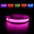 MASBRILL Light Up Dog Collar, LED Glow Collar with USB Rechargeable Lighted Bright Flashing Pink Dog Collar Waterproof for Small Medium Large Dogs, 4 Colors with 3 Sizes (S(0.98 * 15.75"), Pink)