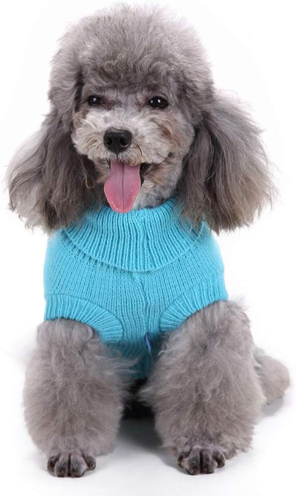 Dog Sweater for Small, Medium, Large Dogs - Warm Winter Classic Turtleneck Pet Clothes - Cute Christmas Coat for Puppies, Cats, Girls, Boys