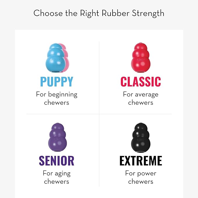 KONG Puppy - Natural Teething Rubber Chew Toy for Dogs - Stuffable Dog Toy for Extended Playtime - Chew & Fetch Toy for Puppies - for Small Puppies - Blue