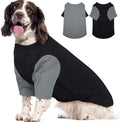 2 Pack Dog Shirt for Large Dogs XXL - Soft Breathable Cotton Tees, Freedom of Movement Prevents Overheating Clothes for Border Collie, Pitbull, Boxer, Hiking, Play, Casual Wear, GreyBlack