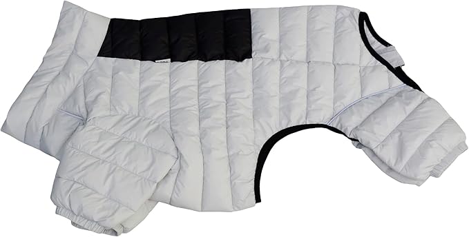 DoggieWear Warm Jacket, 4-Legs Covered Waterproof Windproof Reflective Dog Vest, Adjustable Dog Snow Jacket, Off-White XXL