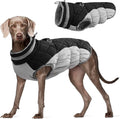 FUAMEY Dog Coat for Large Dogs,Waterproof Dog Winter Jacket with Harness Built in Puppy Cold Weather Coats Reflective Pet Vest with Zipper Warm Fleece Dogs Snowsuit Windproof Black XXL