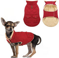 ASENKU Warm Dog Winter Coat, Waterproof Dog Coat for Cold Weather, Fleece Dogs Jacket with Ultra Thick Plush Lining Leash Hole Storage Pockets for Small Dogs (Red, X-Small)