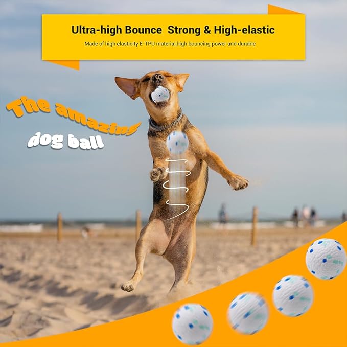 Dog Balls Toys for Aggressive Chewers, Indestructible Durable Bouncy Floating Balls for Dogs to Fetch, Durable Solid Rubber Ball for Training Dog