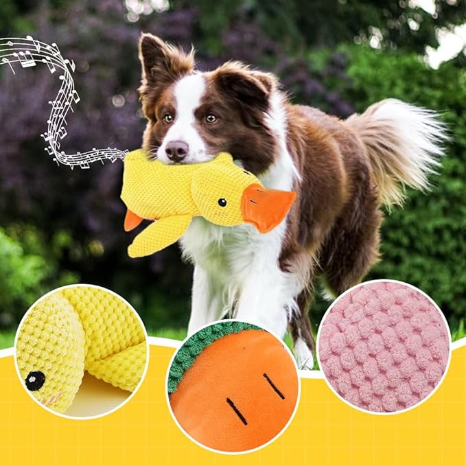 Dog Toys for Aggressive Chewers,2025 Upgraded Dog Chew Toys for Small Large Dogs,Indestructible Puppy Teething Toys,Plush Yellow Stuffed Duck Toy (Green, Large)