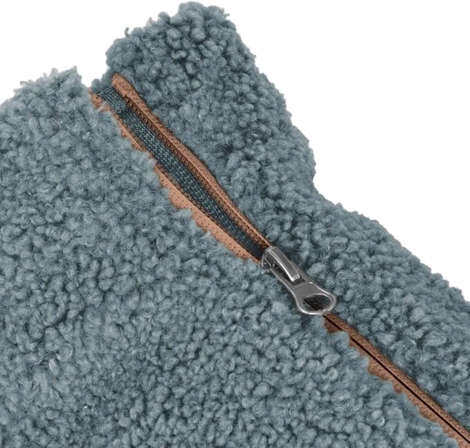 Gooby Sherpa Vest - Stone Blue, 3X-Large - Warm Fuzzy Fleece Step in Dog Jacket - Winter Small Dog Sweater for Everyday Use