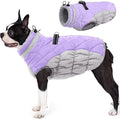 AOFITEE Dog Coat, Warm Dog Winter Coat for Small Dogs, Reflective Turtleneck Dogs Jacket with Harness Built in, Waterproof Windproof Pet Fleece Vest Snow Jacket for Cold Weather, Lilac S