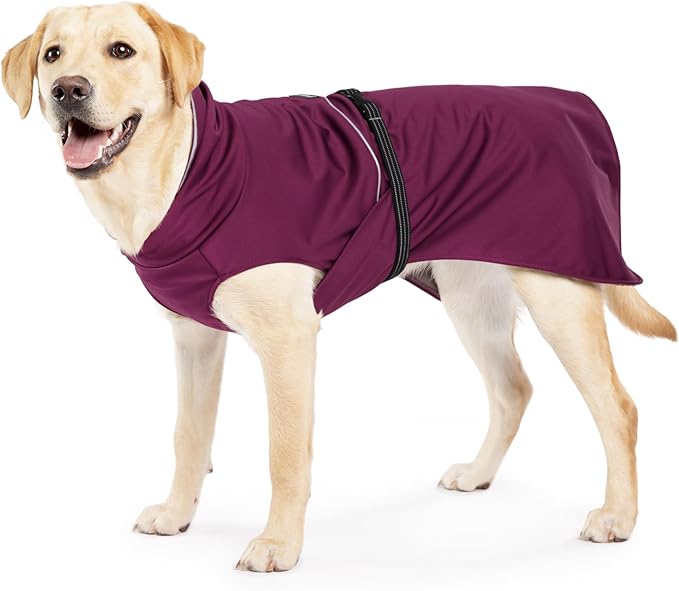 Goldpaw Rainpaw Waterproof Dog Raincoat - Durable Dog Rain Jacket for All Seasons - Easy to Wear, Adjustable, Premium Pet Outerwear - Made in The USA - Machine Washable - Beetroot - Size 10