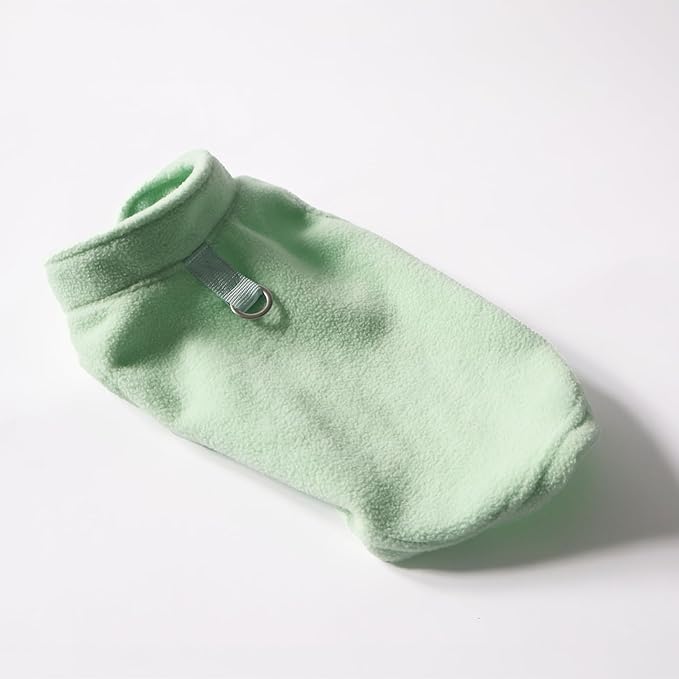 JACKO & CO - Fleece Vest Dog Sweater with Leash Ring - Soft, Warm & Lightweight Pullover Coat for Small & Medium Dogs, Puppies & Cats - Cozy Fall/Winter/Spring Pet Jacket (Mint Green, Small 4-6lbs)