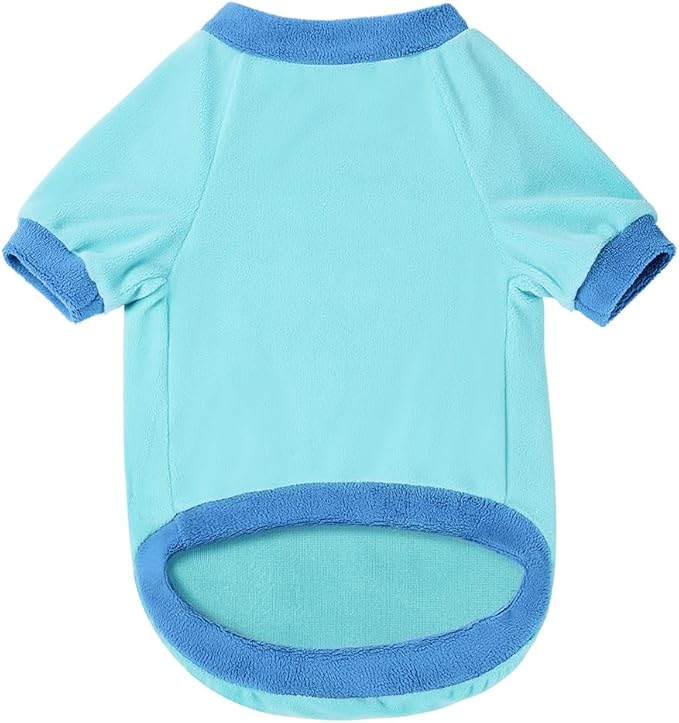 GreenJoy Classic Fleece Dog Sweater – Soft & Warm Stretchy Sweatshirt for Small Dogs & Cats, Cold-Weather Pullover for Everyday Wear (Light Blue, Large)