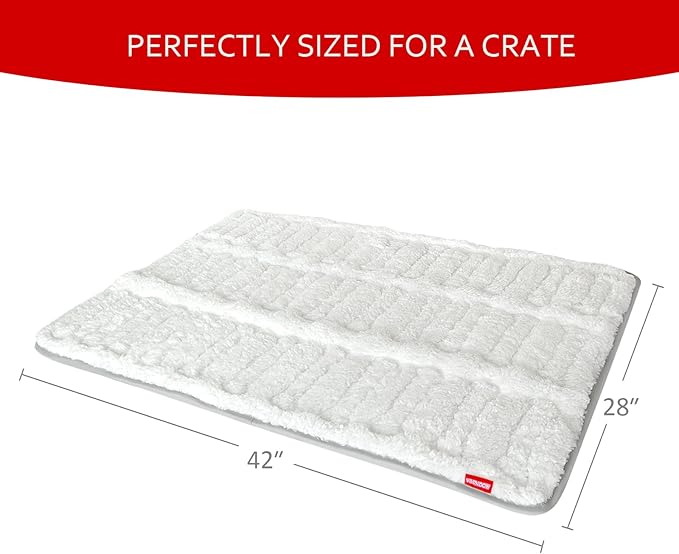 Dog Bed Crate Mat(42" X 28"), Soft Plush Dog Bed Pad Machine Washable Crate Pad, Dog Sleeping Mat with Anti Slip Bottom