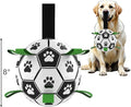 Dog Ball 8 inch - Dog Soccer Ball with Straps, Durable Dog Soccer Ball Indestructible, Perfect Soccer Ball for Dogs with Paw Print, Fun Dog Birthday Gifts - Ideal Dog Soccer Ball Toy