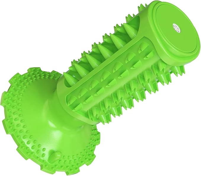 Tough Dog Toys for Aggressive Chewers Large Breed, Chew Toys, Durable Bones Made with Nylon and Rubber, Big Indestructible Toy, Medium Puppy Teething chew (Green with Sucker)