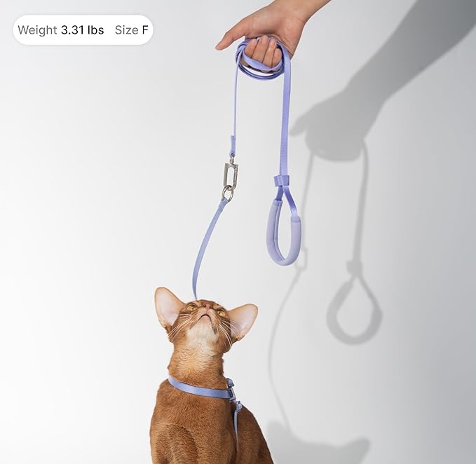 Cat Harness and Leash Set, Lightweight Escape Proof Cat Harness Leash with Padded Handle, Adjustable Cat Leash and Harness for Kitten Small Large Cats Walking Training (Blush Pink, L)