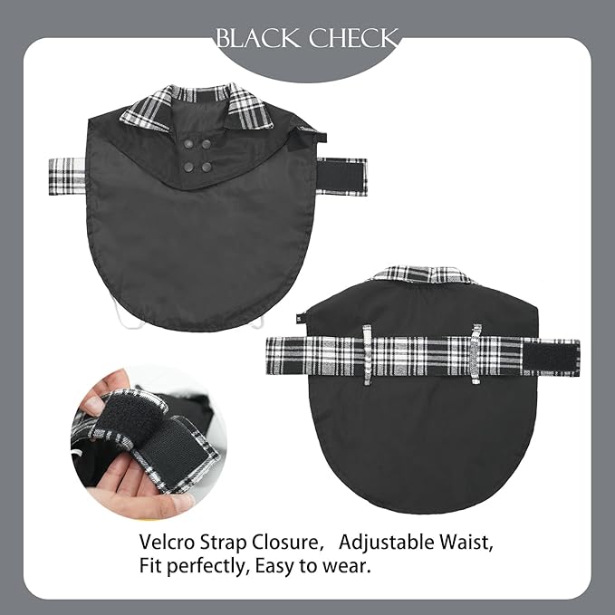 MAMORE Dog Jacket Waterproof Outdoor Vest for Smal Medium Large Dogs, Windproof Adjustable Breathable Lightweight Fashion Casual Dog Clothes (Black&White, Medium)