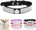 Serijoars Small Dog Collar with Rhinestone Crystal Diamond Colorful Bling Girl Puppy Cat Collars (L, Black4)