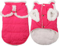 Shawl Design Fleece Lined Warm Dog Jacket for Winter Cold Weather,Soft Windproof Large Dog Coat,Pink XXXL
