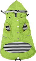 Dog Raincoat Waterproof Raincoats Dog rain Jacket Buttons Zipper Hood Drawstring Suitable for Small Medium Yorkie Terrier Schnauzer Poodle Border Collie Labrador 8lbs to 80lbs Green M