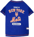 MLB New York Mets Dog T-Shirt, X-Small. - Licensed Shirt for Pets Team Colored with Team Logos. - Premium Stretchable Materials for The Comfort of Your Dog & cat.