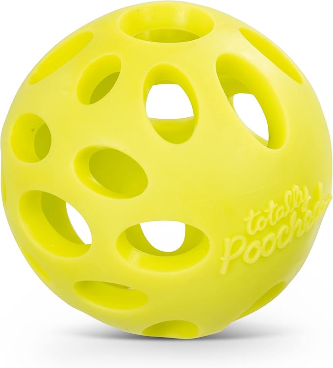Messy Mutts Totally Pooched Huff'n Puff Ball | 2.5” TPR Puzzle Ball for Dogs | 2-in-1 Durable Interactive Toy and Tooth Cleaner | Green