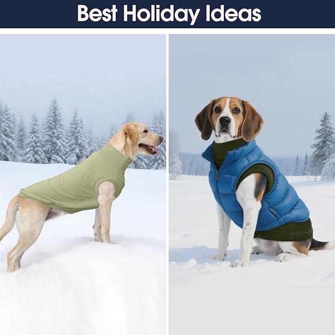 IECOii 2 Pack Fleece Dog Sweaters for Large Dogs - Stretchy & Warm Dogs Fleece Sweater for Labrador Boy Girl, Comfortable & Warm, Machine Washable, Fall & Winter (Size XXXL,Dark Purple & Light Purple)