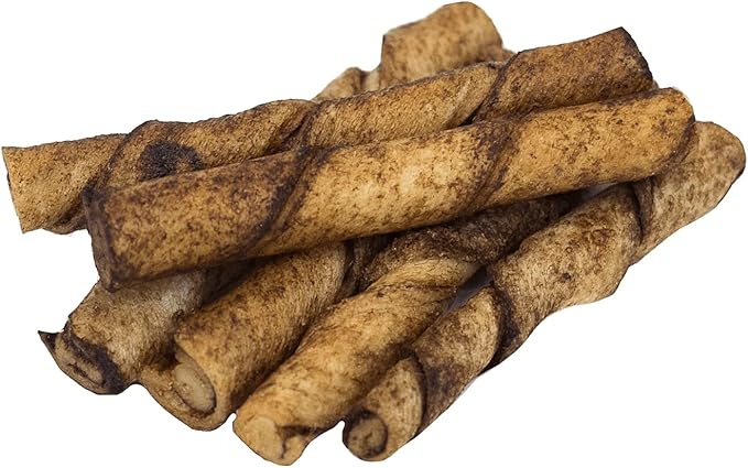 Lucky Premium Treats Beef Basted Rawhide – All-Natural Rawhide and Beef Dog Treats for Extra Small Dogs, Gluten Free Premium Toy Breed Dog Treats (50 Chews)