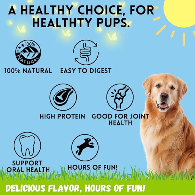 BULLYSTICKS & MORE 10-12" Beef Cheek Rolls for Dogs (Peanut Butter Flavor - 3 Count) - Beef Cheek Bones for Dogs - Dog Parents Choice - Premium No Hide Rolls