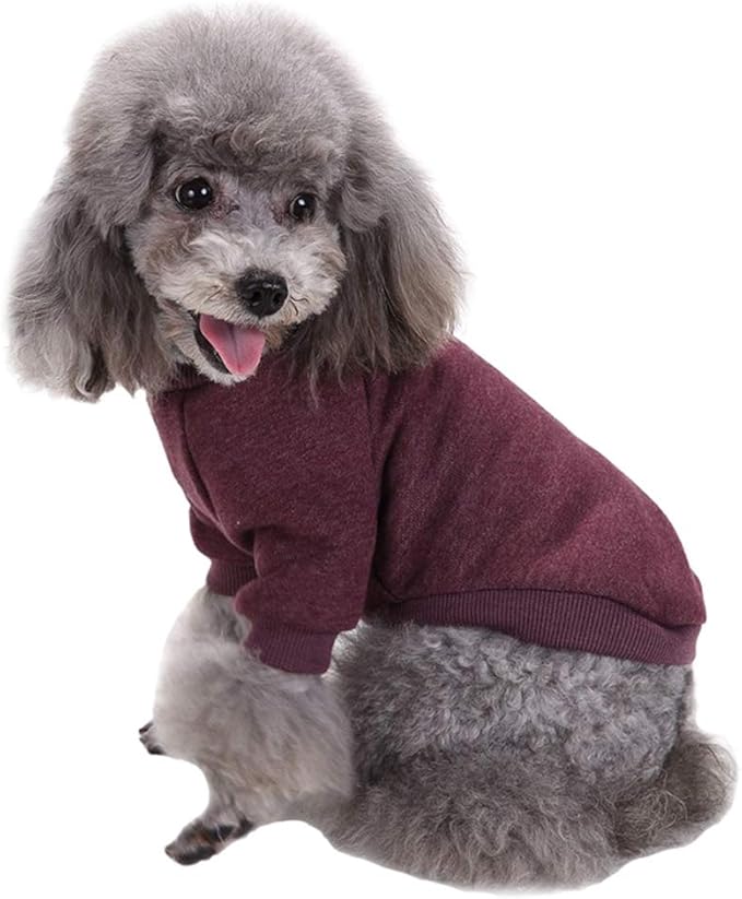 Jecikelon Dog Clothes Dogs Sweater Soft Puppies Clothing Winter Puppy Sweaters Warm Outfit for Dogs Small XXS XS Cat Apparel (Brown, XX-Small)