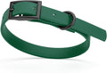 Dogline Biothane Waterproof Dog Collar Strong Coated Nylon Webbing with Black Hardware Odor- Proof for Easy Care Easy to Clean High Performance Fits Small Medium or Large Dogs, Hunter Green